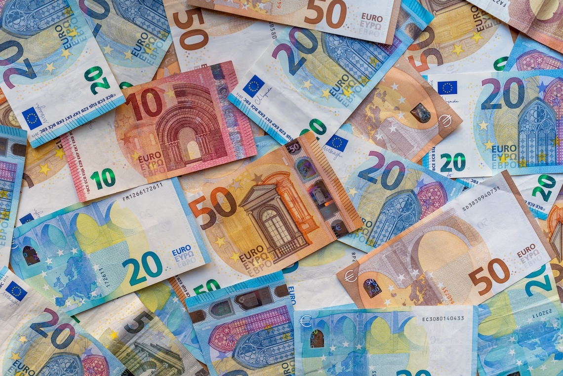 Euro-Banknoten in verschiedenen Werten