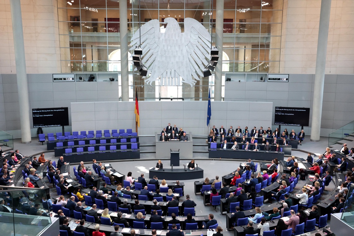 Blick in den Plenarsaal des Bundestags