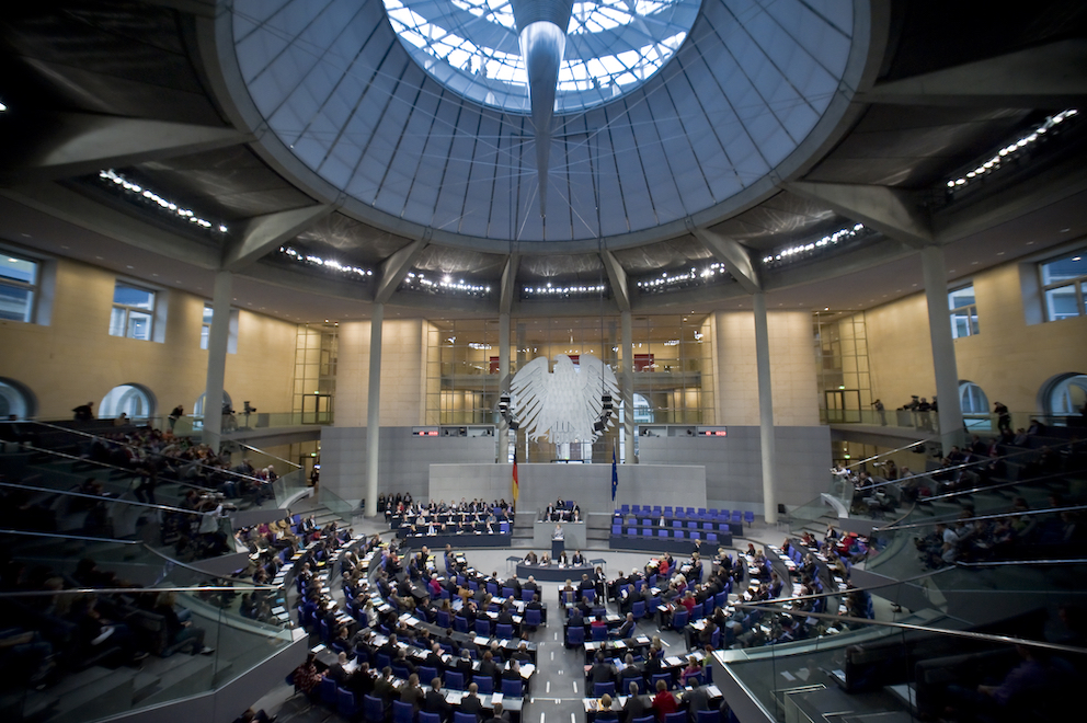 Blick auf den Plenarsaal von oben